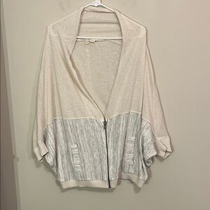 Moth Cream and Gray Knit Cardigan